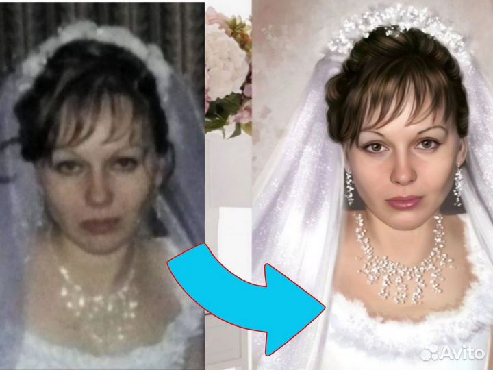 Картина печать на холсте портрет по фото на заказ