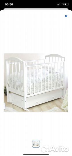 Кроватка с маятником и ящиком Можга белая 120*60