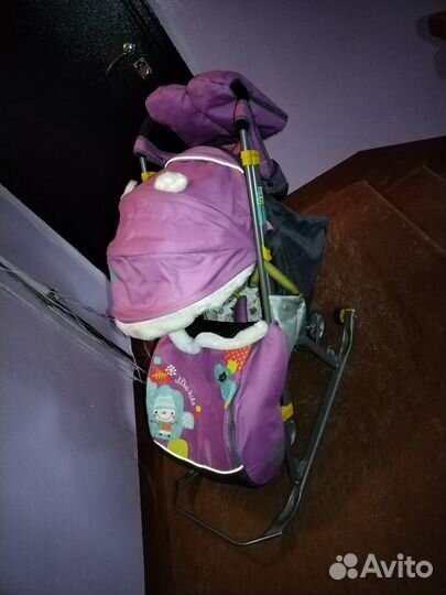 Детские санки коляска с колесами