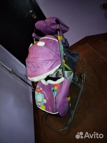 Детские санки коляска с колесами