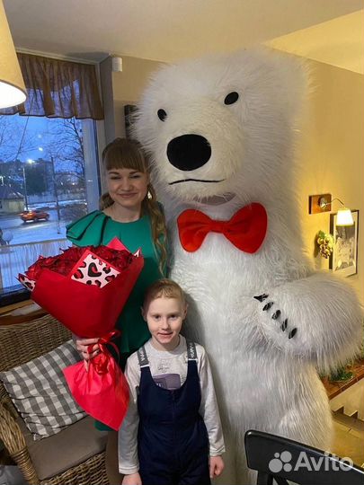 Костюм ростовой куклы белый медведь 2 m