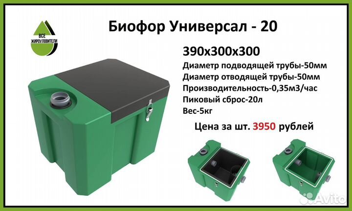 Жироуловитель, под мойку Биофор Профи 20