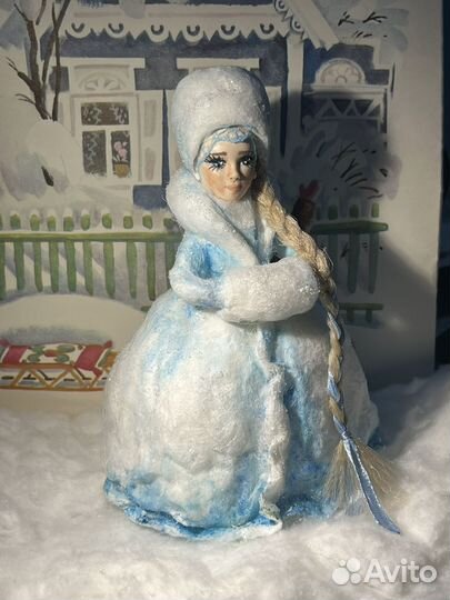 Снегурочка елочные игрушки из ваты