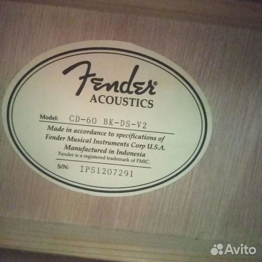 Гитара Fender CD-60 (Рассрочка / Л3)