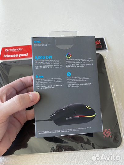 Игровая мышь logitech g102 + коврик