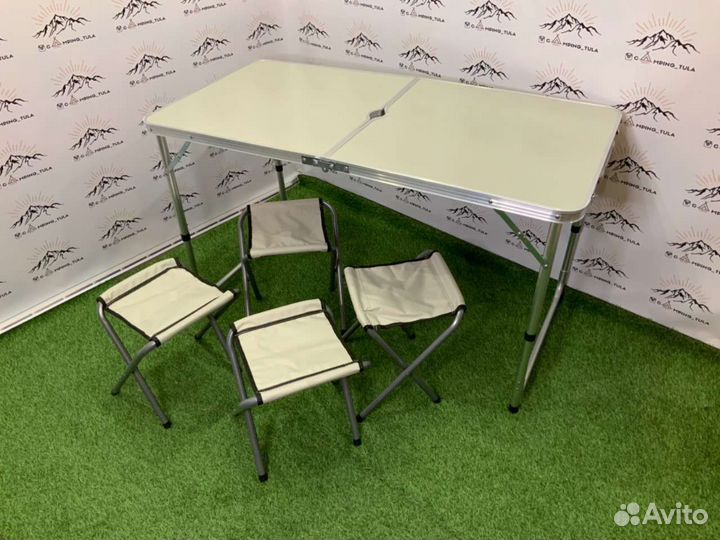 Стол складной для туризма с 4-мя стульями