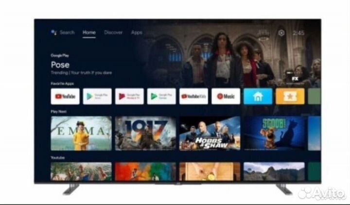 Телевизор Qled Android tv 55 новый, прошит