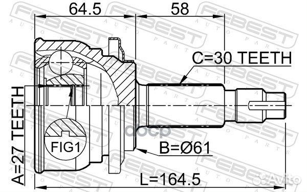 ШРУС наружный 27x61x30 (toyota RAV4 ACA3#/GSA3#