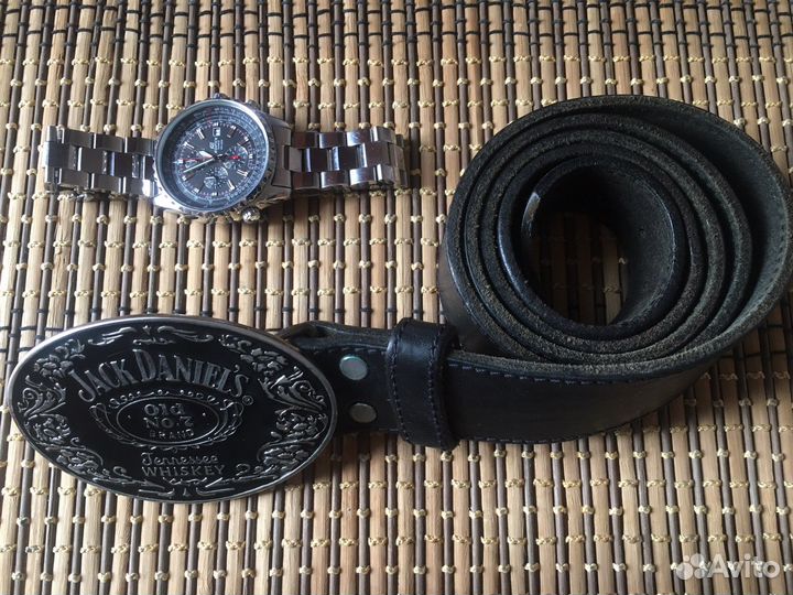 Мужской кожаный ремень jack daniel'S