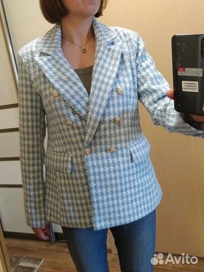 Костюм (пиджак + шорты) Zara L голубой в наличии