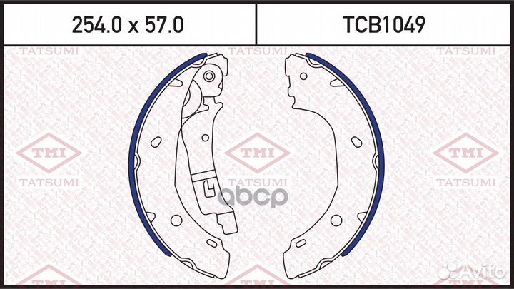 Колодки тормозные барабанные TCB1049 tatsumi