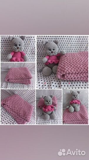 Плед детский вязаный ручная работа