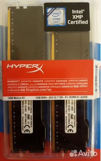 Оперативная память DDR4 Kingston fury HyperX 16 Gb