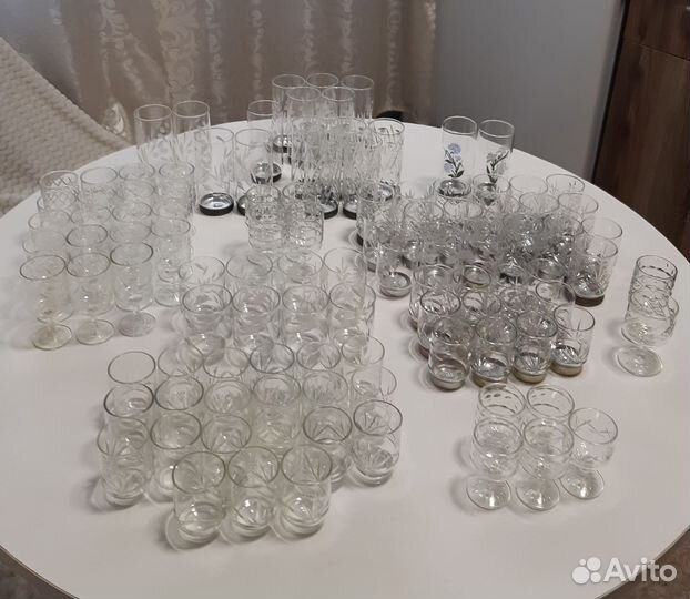 Рюмки, стопки с мельхиором. Хрусталь. Винтаж. СССР