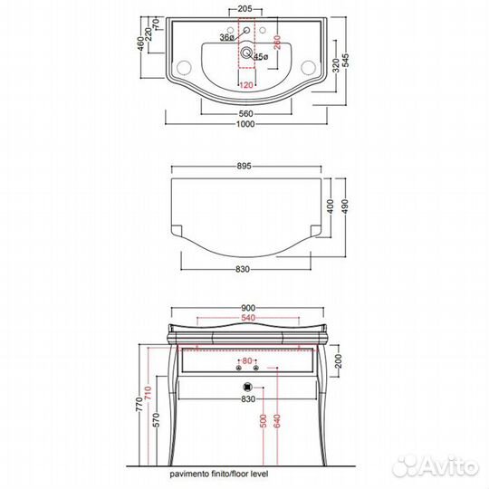 Kerasan Retro Тумба под раковину 7363K4