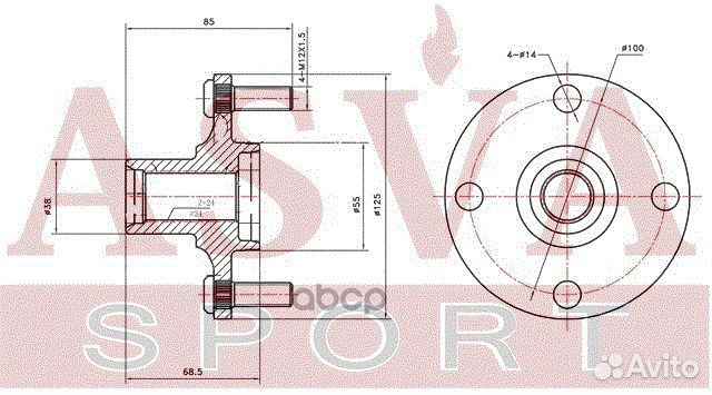 Ступица колеса перед прав/лев tywhncp10F asva
