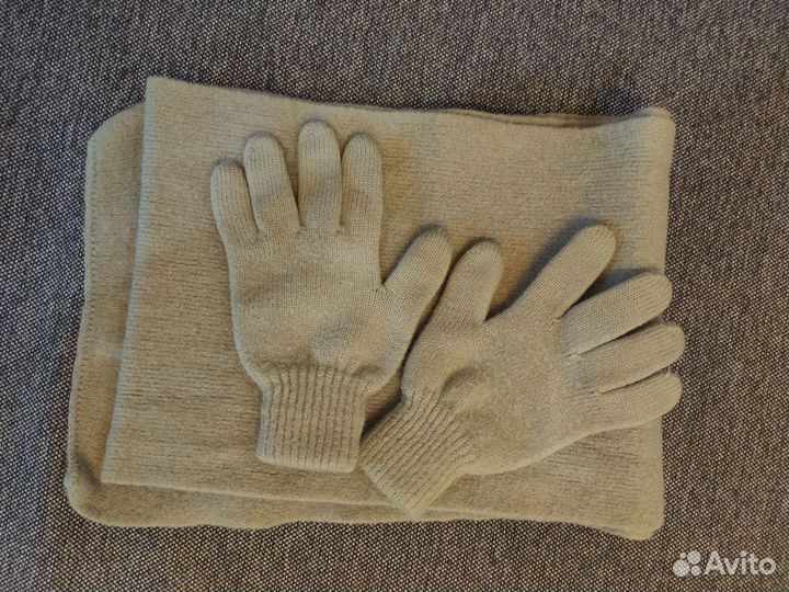 Шарф перчатки шерсть