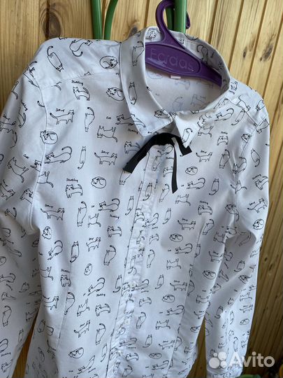 Рубашка школьная 140 девочки