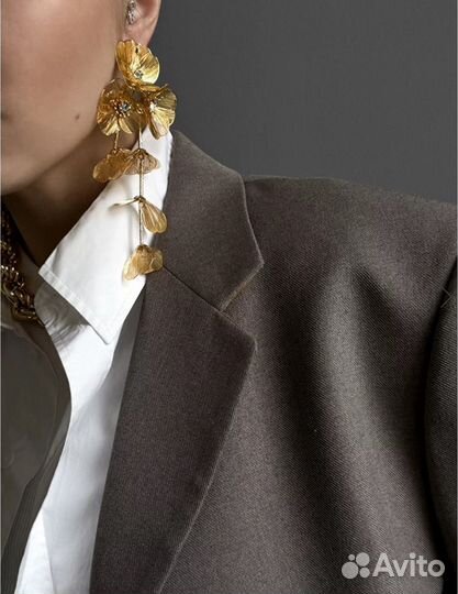 Длинные серьги цветы