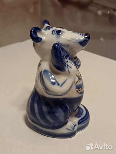 Гжель, мышка 