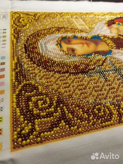 Святая Татьяна. Икона вышитая бисером