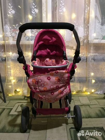 Детская игрушечная коляска, кроватка, кукла