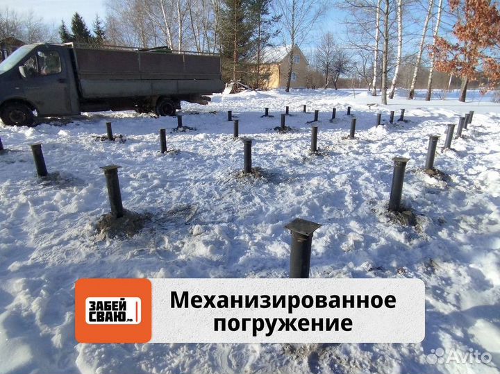 Фундамент для дома из пеноблока / Винтовые сваи