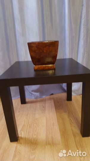 Горшок керамический коричневый квадратной формы