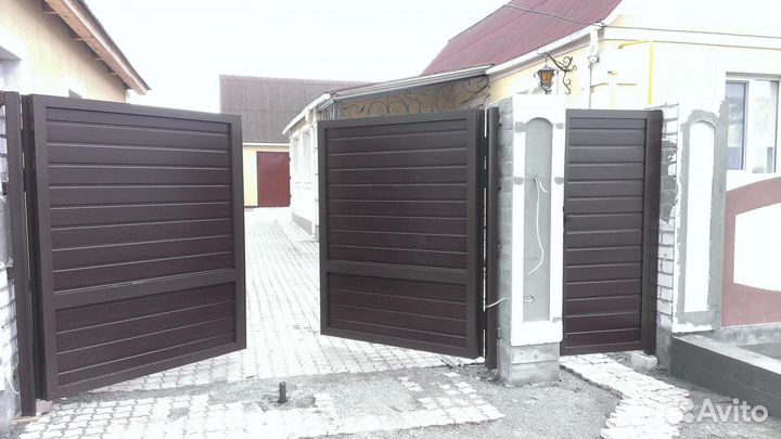 Распашные ворота алютех престиж