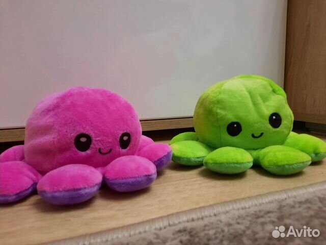 Плюшевые игрушки осьминог перевертыш