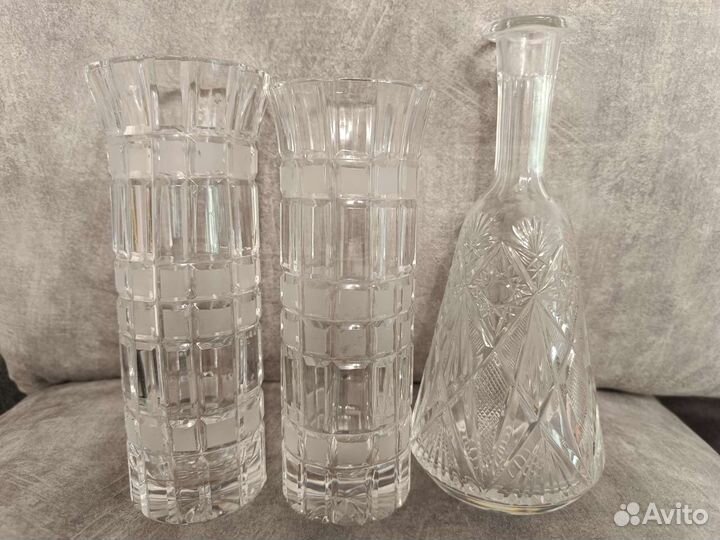 Графин,вазы,бокалы,рюмки,стопки,пиалы(хрусталь)