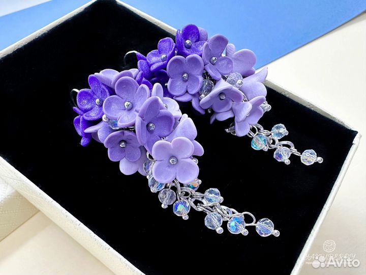 Серьги-гроздья Сирень