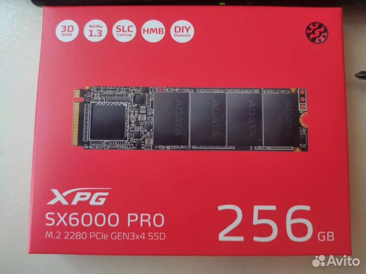Ssd m.2 2280 nvme A-Data XPG SX6000 PRO 256 Gb