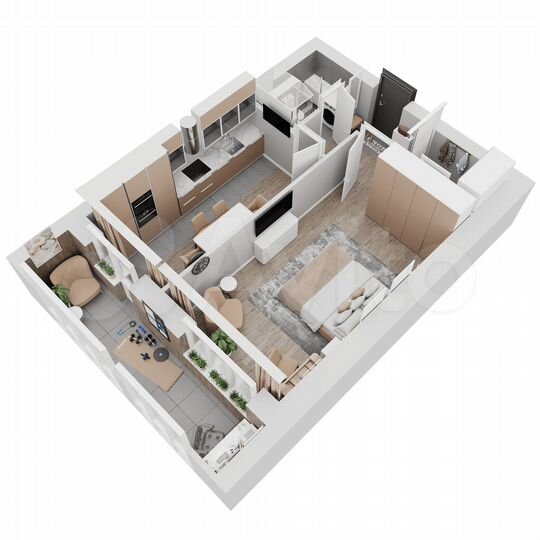 1-к. квартира, 51,1 м², 6/8 эт.