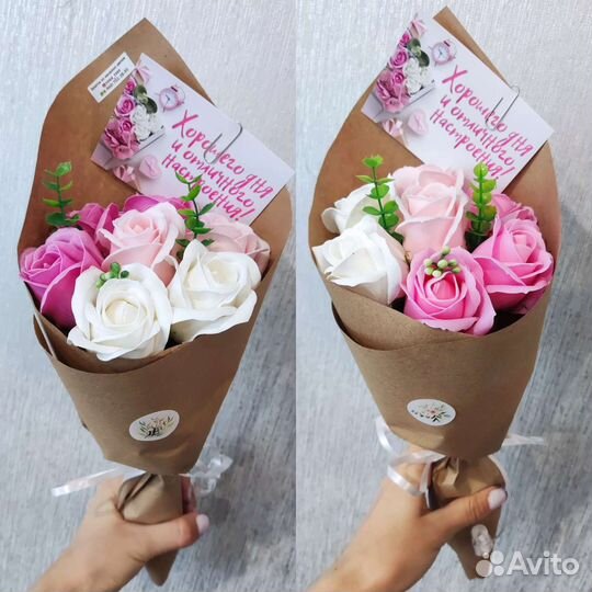 Букет из мыльных роз на 1 сентбря