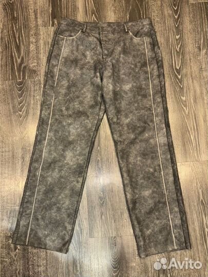Кожаные штаны серые
