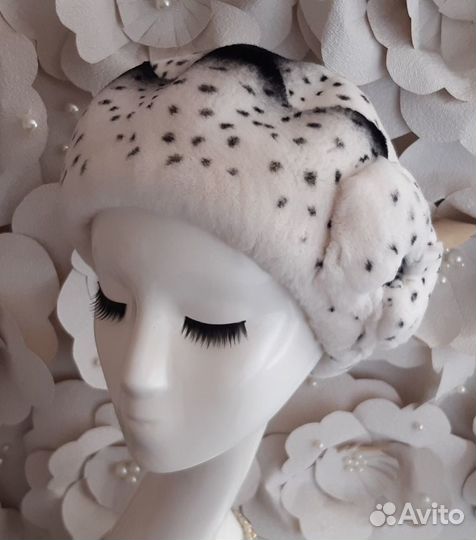 Женская меховая шапка, кролик