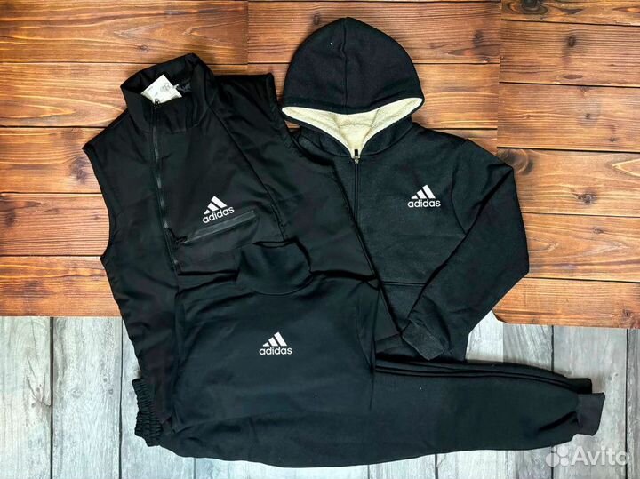 Костюм теплый с мехом четверка Adidas