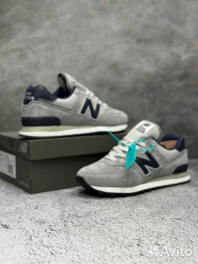 Кроссовки замшевые New Balance 574 Grey Blue