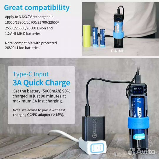 Xtar SC1 Plus Быстрое зарядное устройство Type-C