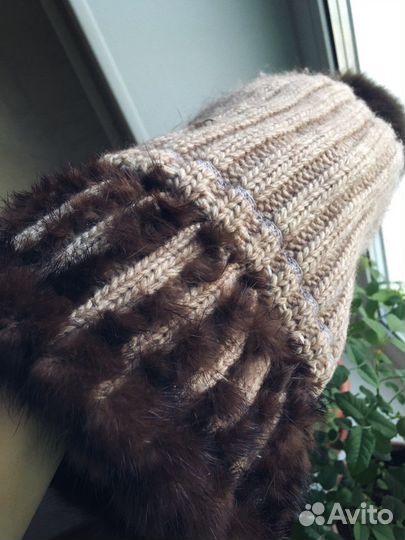 Шапка вязаная норка
