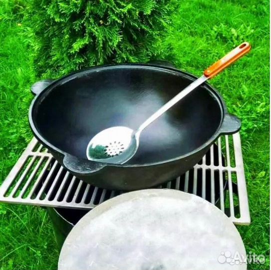 Казан чугунный узбекский 8. Плоское дно