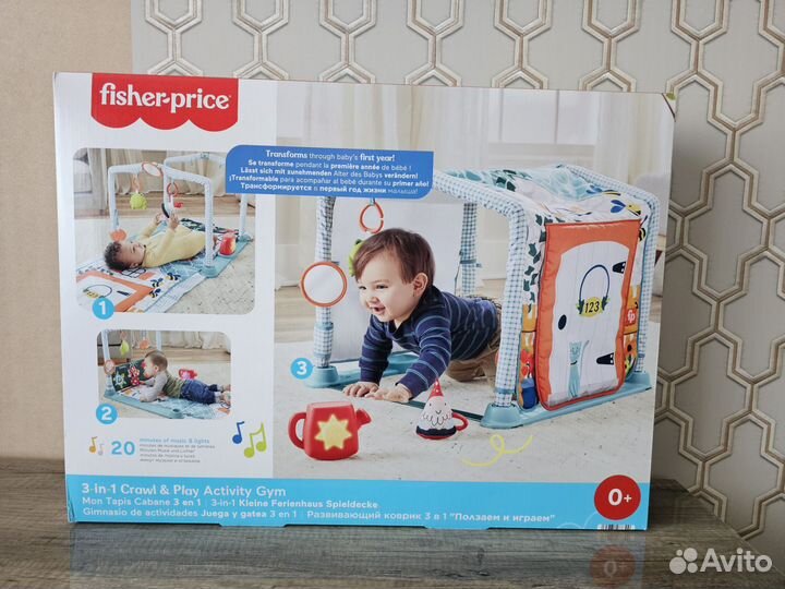 Развивающий коврик fisher price 3 в 1