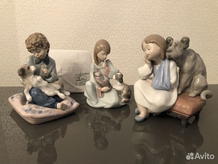 Lladro фарфоровая статуэтка Дети с животными