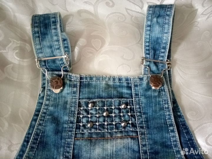 Сарафанчик школьный джинсовый 8 лет