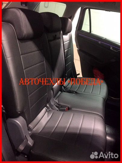 Чехлы Skoda Kodiaq из экокожи чёрные Классика