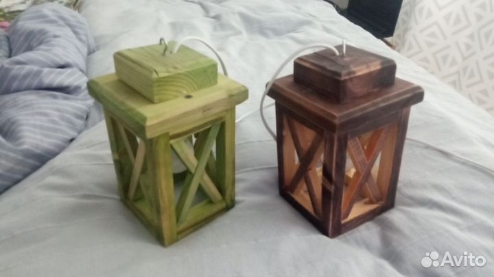 Светильник деревянный ручной работы