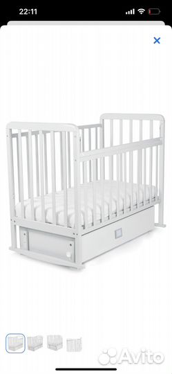 Детская кроватка и матрас (новое)