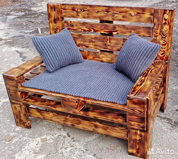 Лавка деревянная. Комплект в стиле Лофт