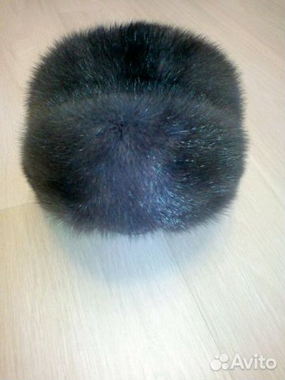 Шапка голубая норка